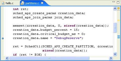 Breakpoints view: breakpoint added