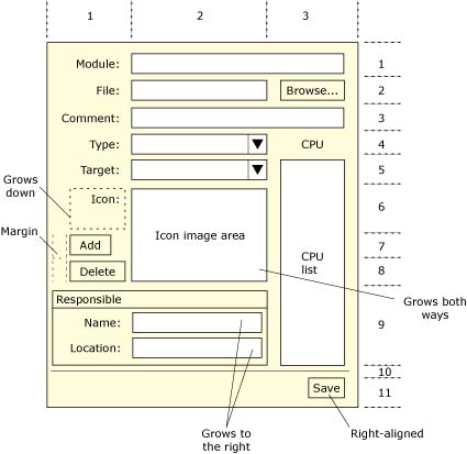 Grid layout planning sketch