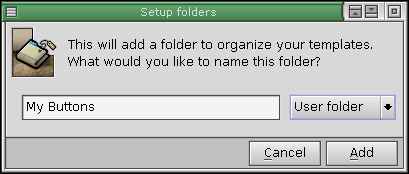 Setup folders dialog